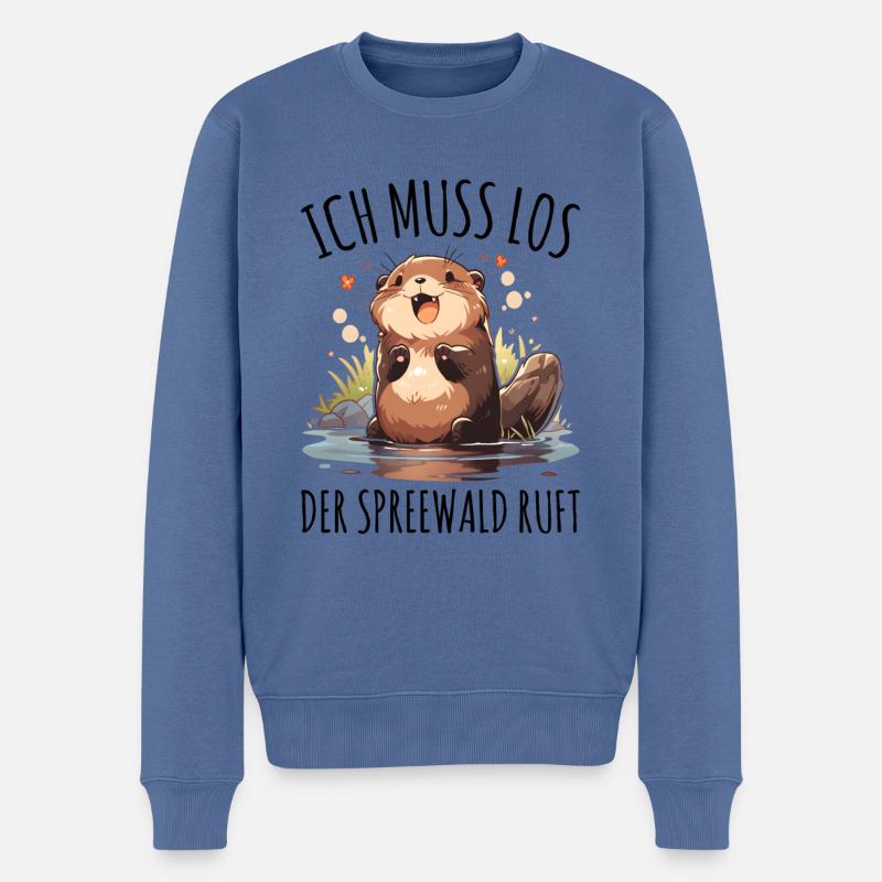 Spreewald Urlaub - Männer Premium Bio Pullover - Taubenblau