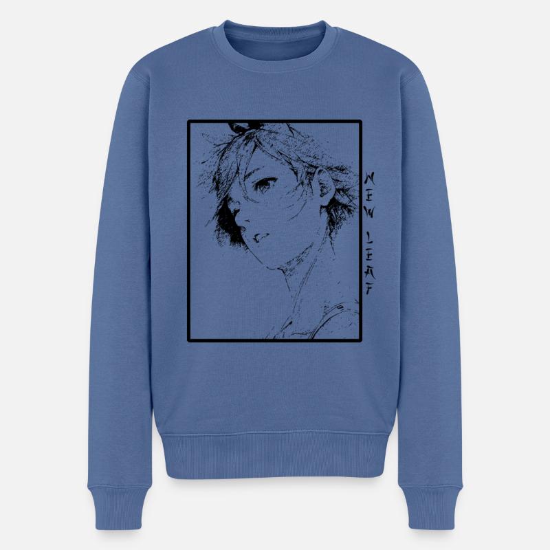 Fille Anime - Pull Premium bio Homme - bleu pigeon