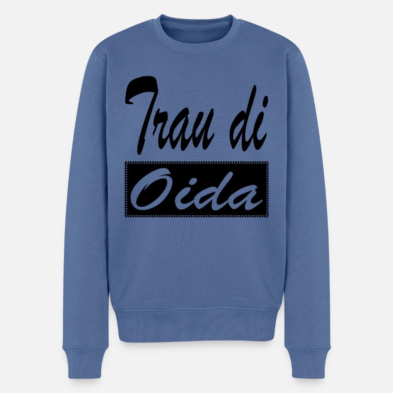 Trau di Oida Dialekt Wien Österreich schwarz - Männer Premium Bio Pullover - Taubenblau