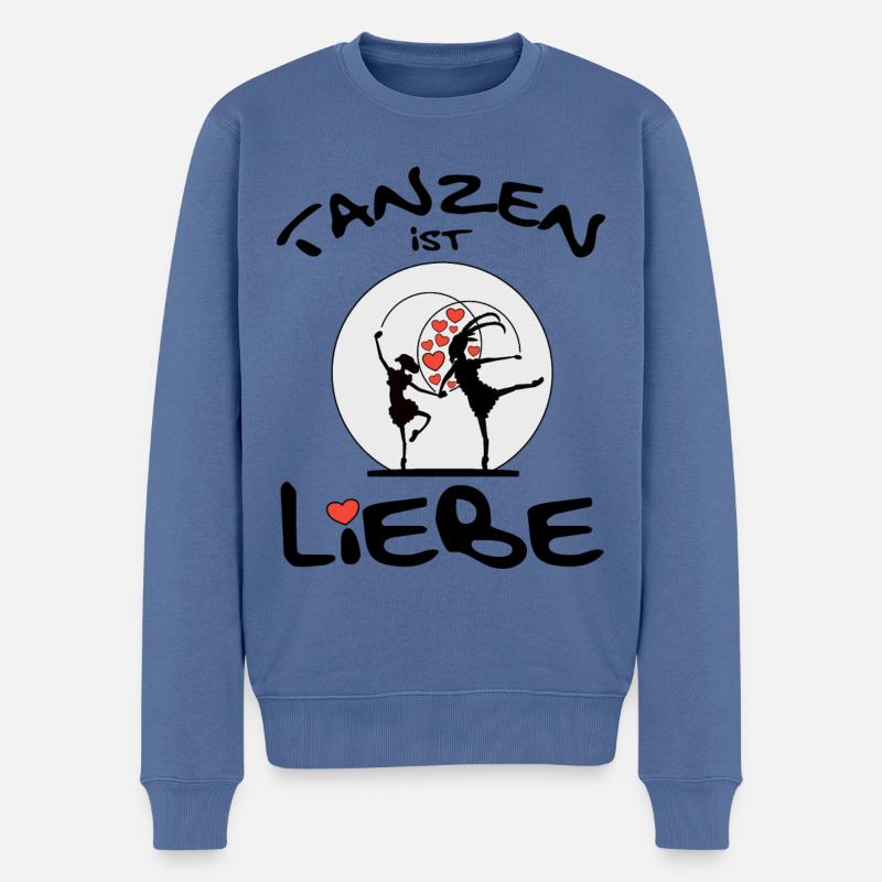 Tanzen ist Liebe - Männer Premium Bio Pullover - Taubenblau