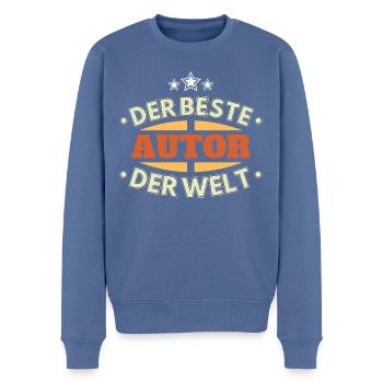 Der Beste Autor der Welt - Männer Premium Bio Pullover - Taubenblau - Vorne - Nico (187cm)