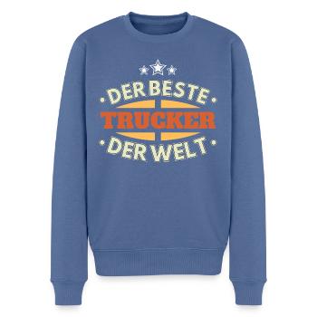 Der Beste Trucker der Welt - Männer Premium Bio Pullover - Taubenblau - Vorne - Nico (187cm)