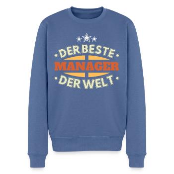 Der Beste Manager der Welt - Männer Premium Bio Pullover - Taubenblau - Vorne - Nico (187cm)