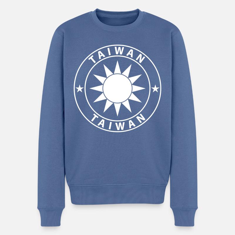 Taiwan - Männer Premium Bio Pullover - Taubenblau