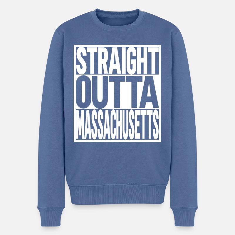 Massachusetts - Männer Premium Bio Pullover - Taubenblau