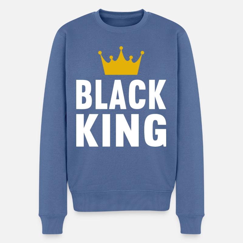 Roi Noir - Pull Premium bio Homme - bleu pigeon