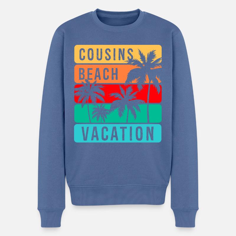 Plage de Cousins - Pull Premium bio Homme - bleu pigeon