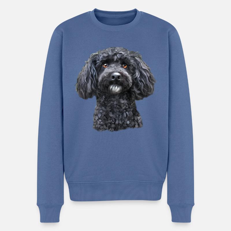Pudel - Männer Premium Bio Pullover - Taubenblau