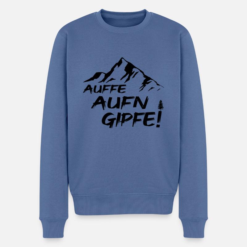 Der Berg Ruft - Männer Premium Bio Pullover - Taubenblau