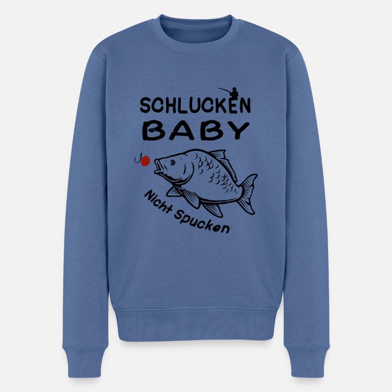 Karpfen Angeln - Männer Premium Bio Pullover - Taubenblau