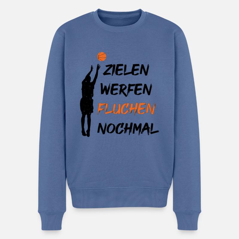 Basketball Lustiger Spruch - Männer Premium Bio Pullover - Taubenblau