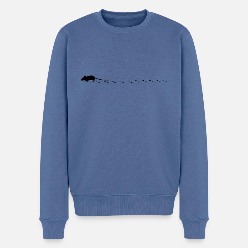 Maus spur, Mausspuren - Männer Premium Bio Pullover - Taubenblau