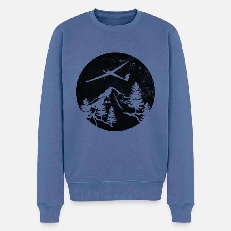 Glider Mountains - Pull Premium bio Homme - bleu pigeon