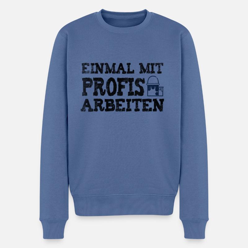Profis Maler - Männer Premium Bio Pullover - Taubenblau