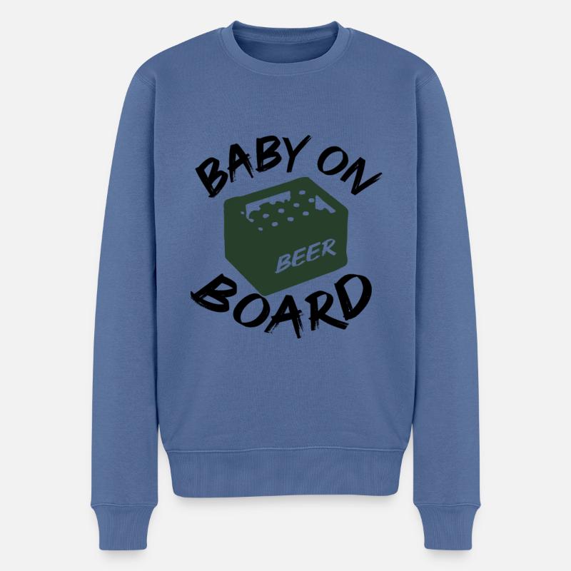 Bier on board - Männer Premium Bio Pullover - Taubenblau