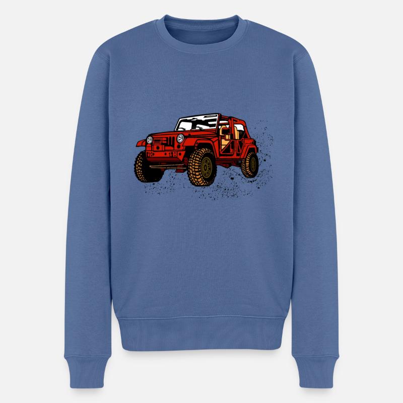 Offroad Auto - Männer Premium Bio Pullover - Taubenblau