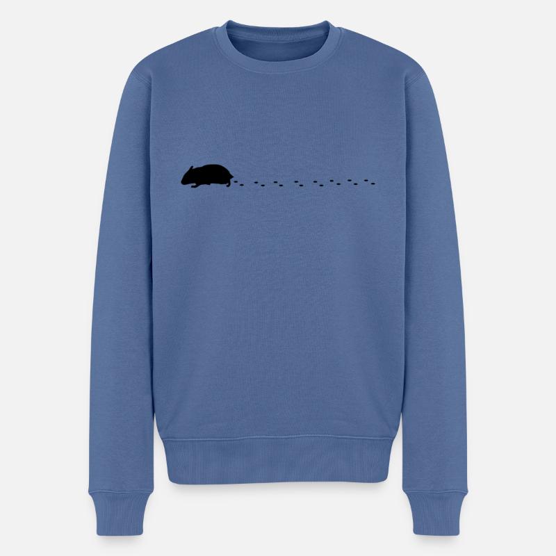 Hamster Spuren - Männer Premium Bio Pullover - Taubenblau