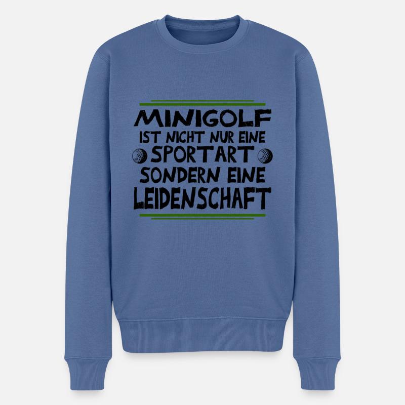 Minigolf Leidenschaft - Männer Premium Bio Pullover - Taubenblau