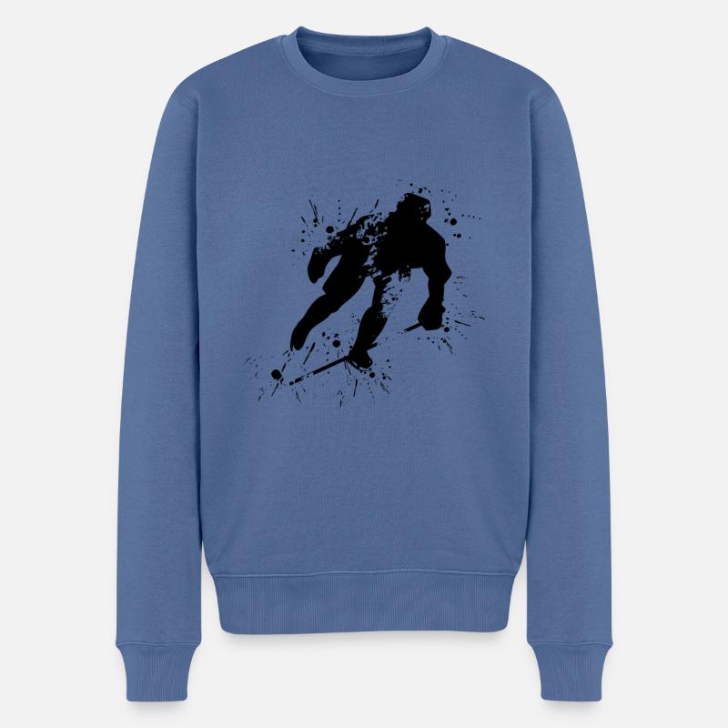 Ice Hockey cool - Männer Premium Bio Pullover - Taubenblau