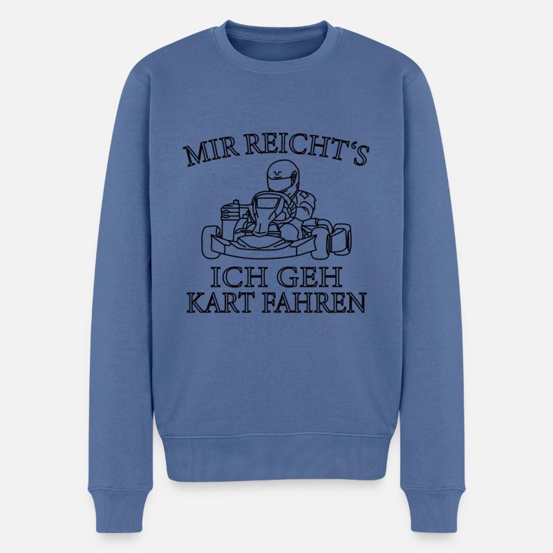 Gokart fahren - Männer Premium Bio Pullover - Taubenblau