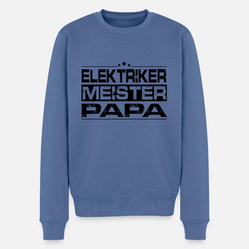 Elektriker Papa - Männer Premium Bio Pullover - Taubenblau