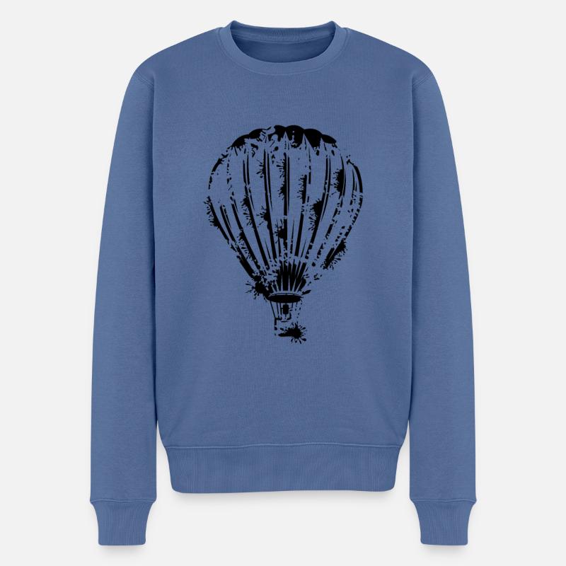 Conception de montgolfières - Pull Premium bio Homme - bleu pigeon