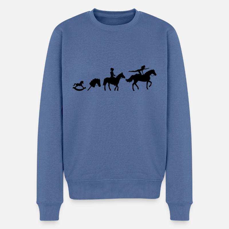 Evolution Voltigieren Reiten - Männer Premium Bio Pullover - Taubenblau