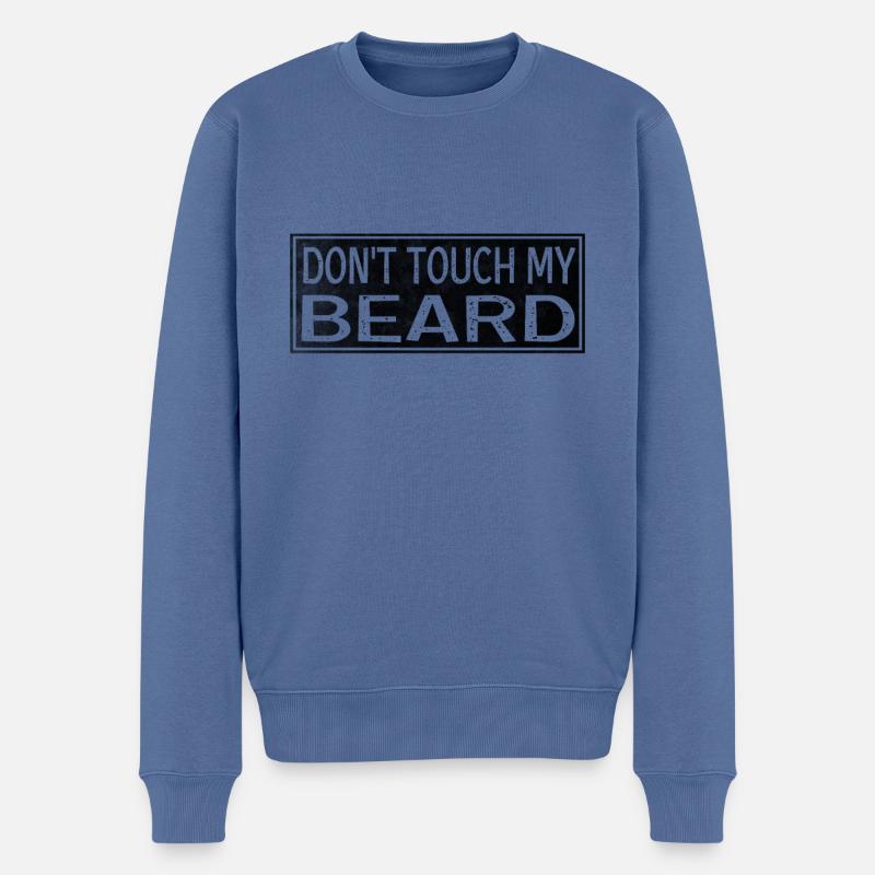 Bart Anfassen - Männer Premium Bio Pullover - Taubenblau