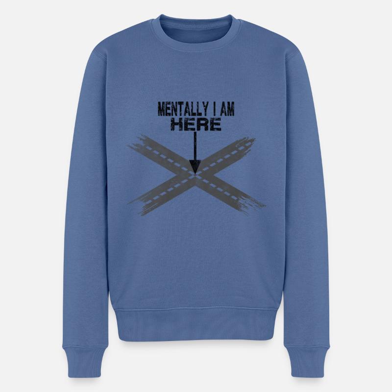 Mental Kreuzung - Männer Premium Bio Pullover - Taubenblau