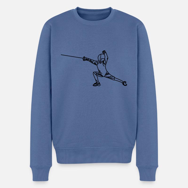 Fechten - Männer Premium Bio Pullover - Taubenblau