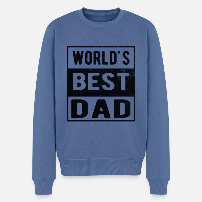 World's best Dad - Männer Premium Bio Pullover - Taubenblau