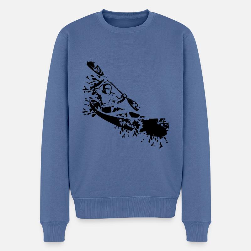 Kanu Design - Männer Premium Bio Pullover - Taubenblau