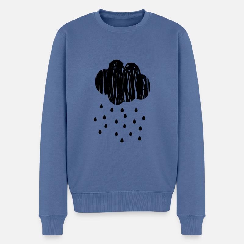 Regenwolke - Männer Premium Bio Pullover - Taubenblau
