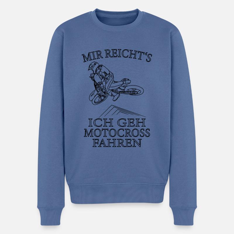Motocross Fahren - Männer Premium Bio Pullover - Taubenblau