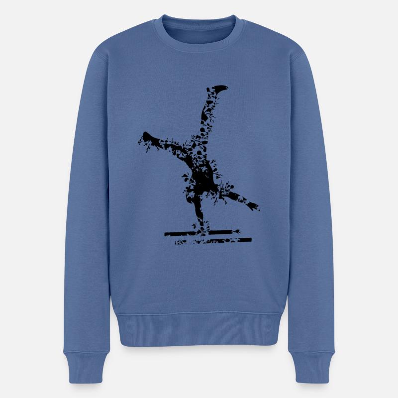 Calisthenics Design - Männer Premium Bio Pullover - Taubenblau