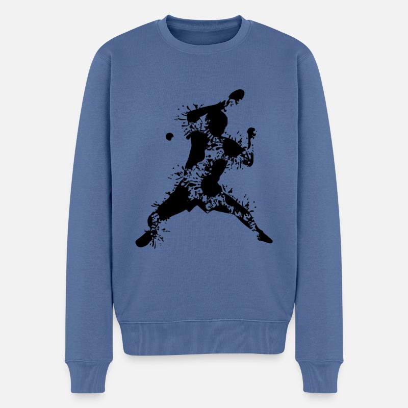 Ping-ping-cong design - Pull Premium bio Homme - bleu pigeon