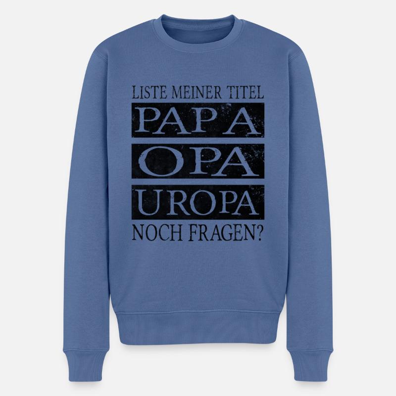 Opa Uropa - Männer Premium Bio Pullover - Taubenblau