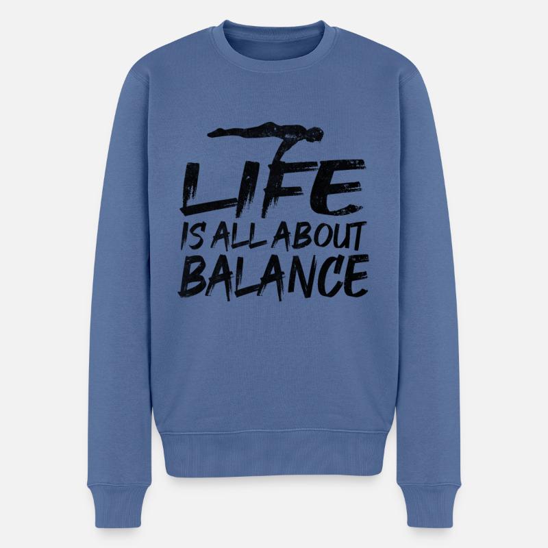 calisthenics love - Männer Premium Bio Pullover - Taubenblau