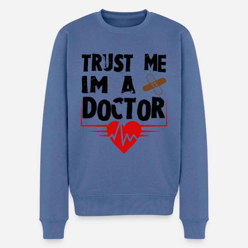 Je suis médecin - Pull Premium bio Homme - bleu pigeon