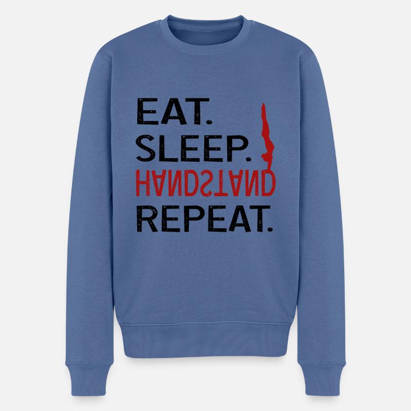 Eat sleep Stand - Pull Premium bio Homme - bleu pigeon
