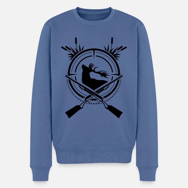 Chasse de cerf - Pull Premium bio Homme - bleu pigeon
