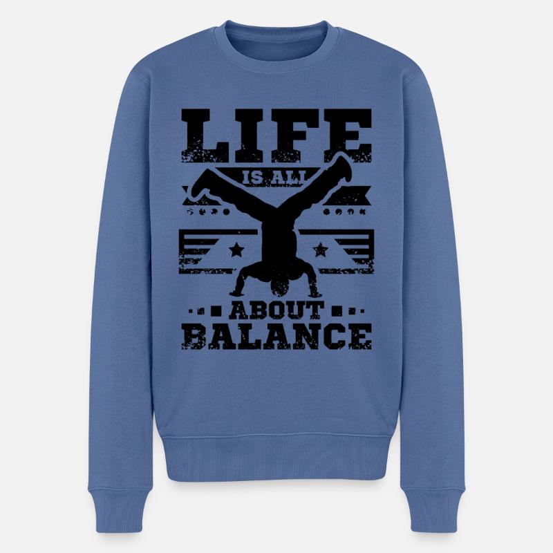 Breakdance - Pull Premium bio Homme - bleu pigeon