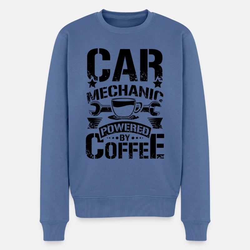 Car Mechanic coffee - Männer Premium Bio Pullover - Taubenblau