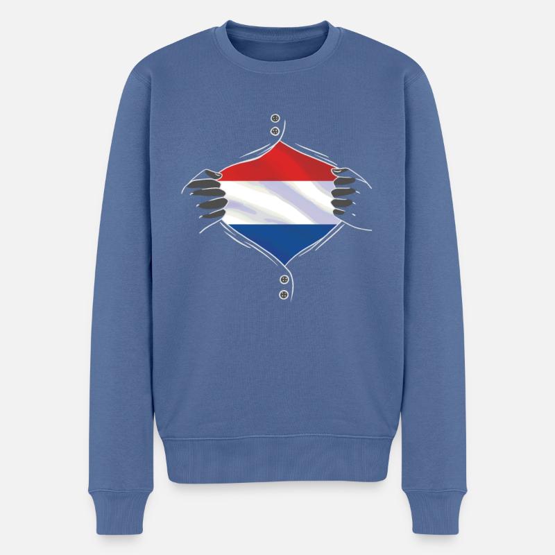 drapeau des Pays-Bas fier - Pull Premium bio Homme - bleu pigeon