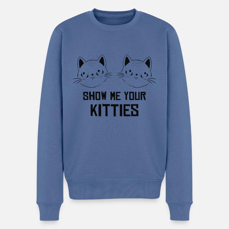 Montrez-moi vos chatons - Pull Premium bio Homme - bleu pigeon