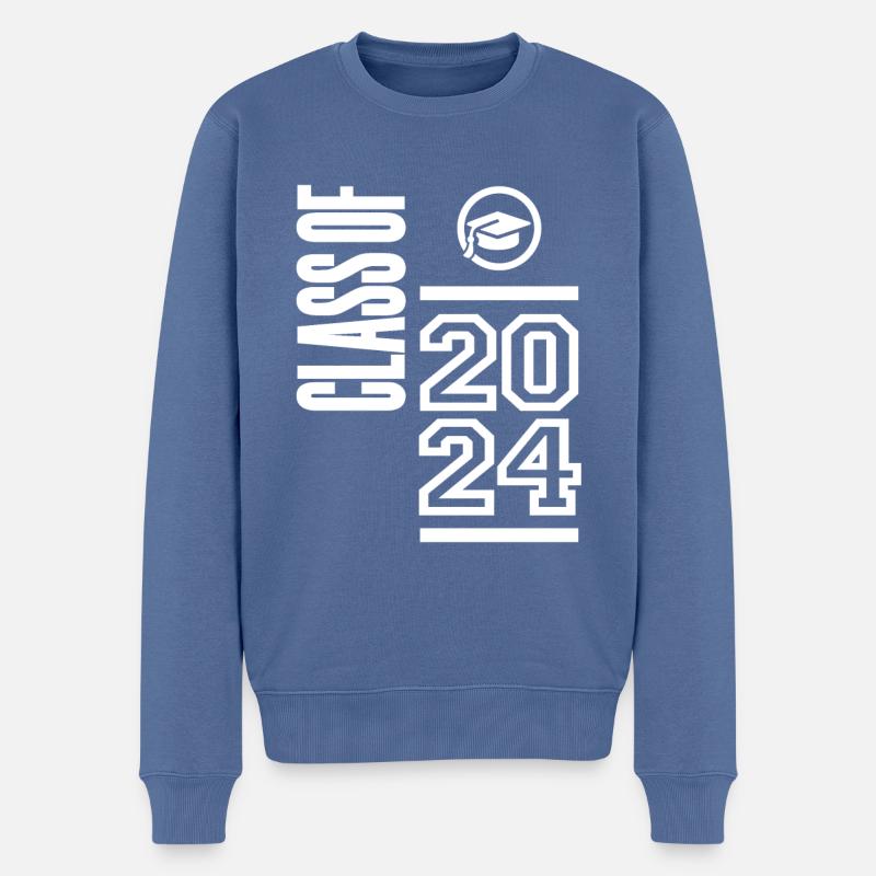 Klasse von 2024 - Senior Graduation School - Männer Premium Bio Pullover - Taubenblau