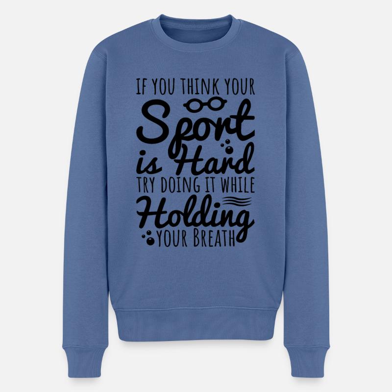 Schwimmer Schwimmen - Männer Premium Bio Pullover - Taubenblau