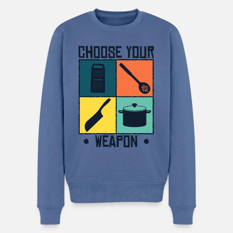 Kochkunst Küchenchef Sternekoch - Männer Premium Bio Pullover - Taubenblau
