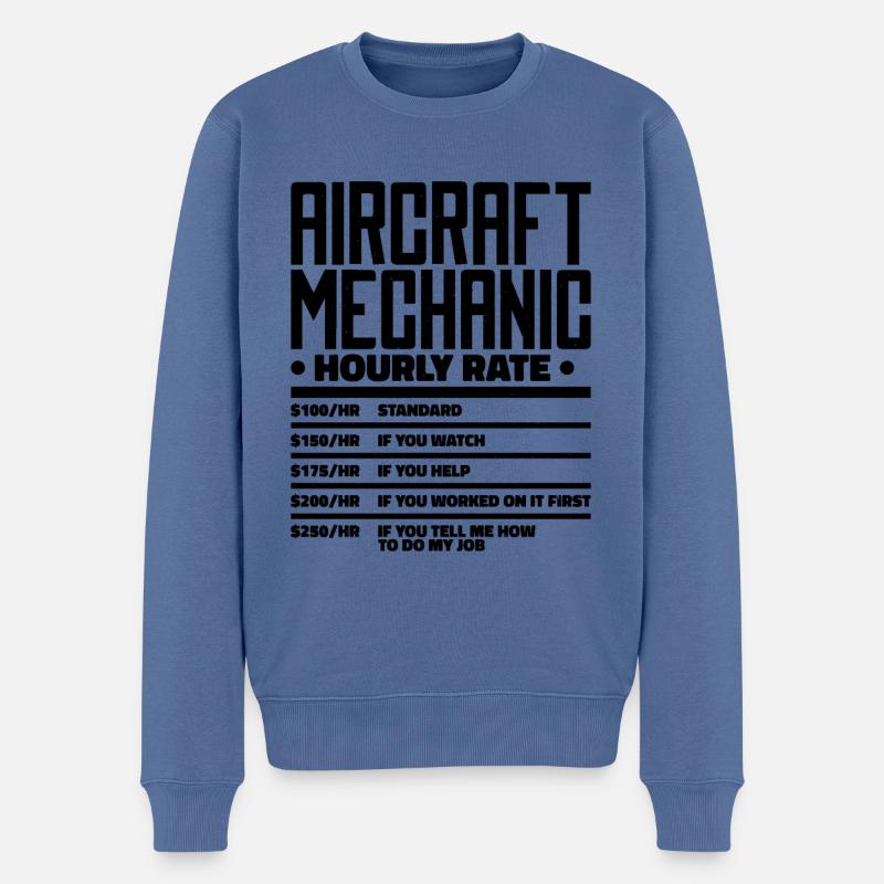 Fluggerätmechaniker Flugzeug Mechanikerin - Männer Premium Bio Pullover - Taubenblau