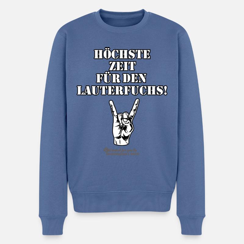 Heavy Metal Lauterfuchs - Männer Premium Bio Pullover - Taubenblau